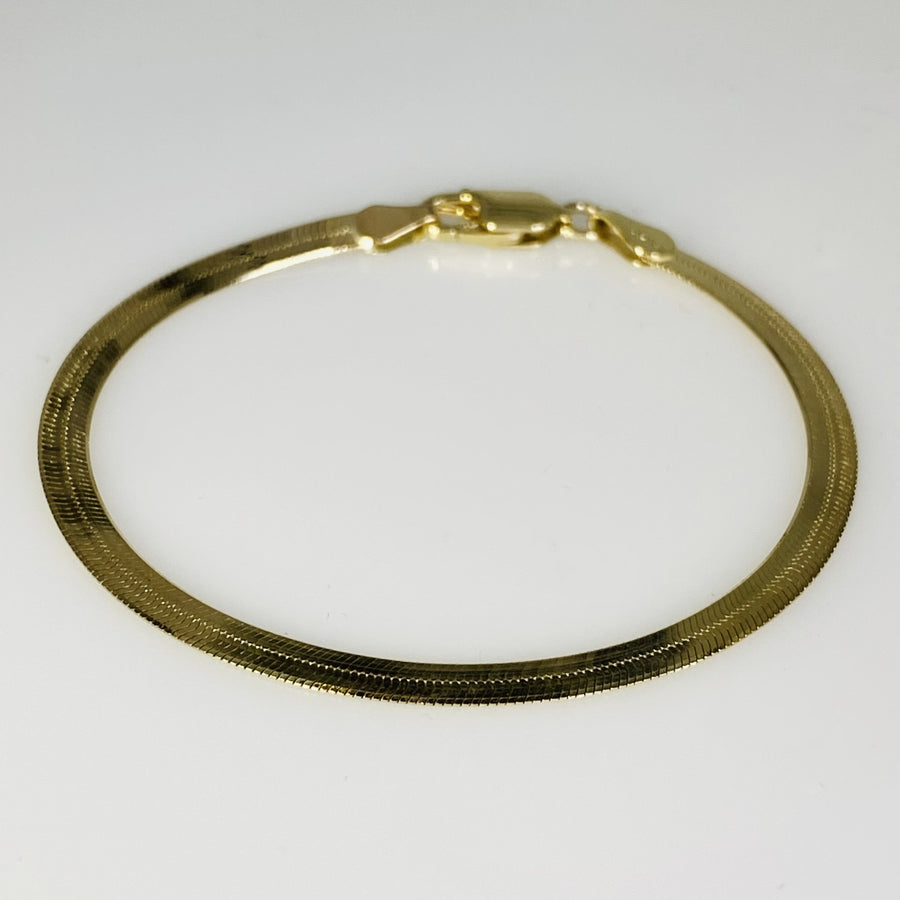 14K Yellow Gold Herringbone Bracelet