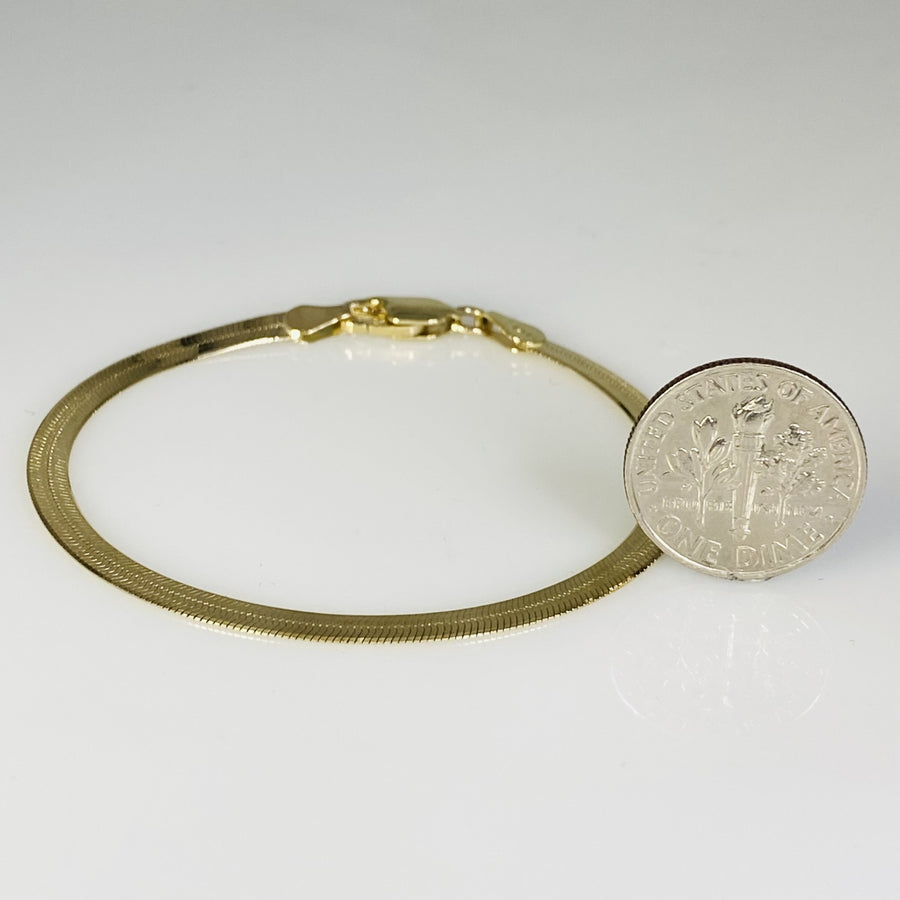 14K Yellow Gold Herringbone Bracelet