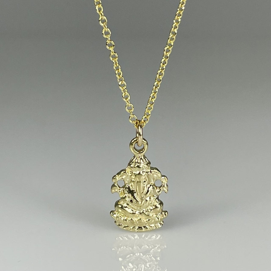14K Yellow Gold Ganesh Necklace