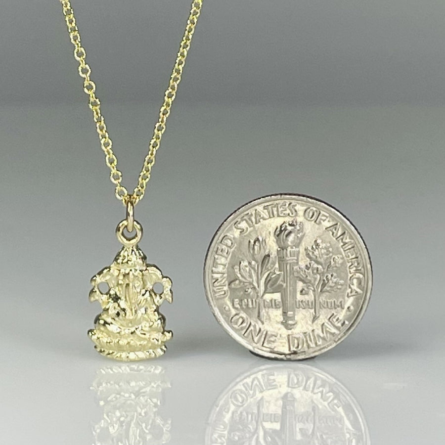 14K Yellow Gold Ganesh Necklace