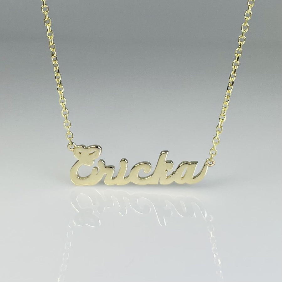 14K Yellow Gold Nameplate Necklace