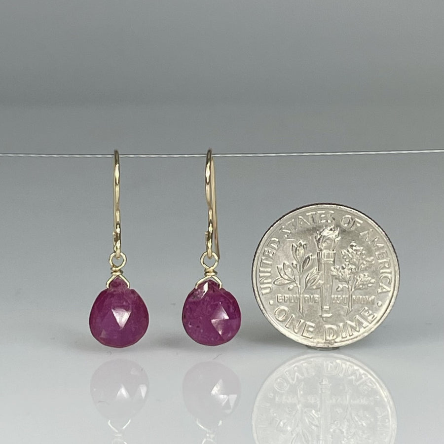 Ruby Drop Earrings 8mm