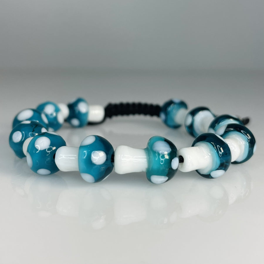14K Yellow Gold Teal Mushroom Bracelet