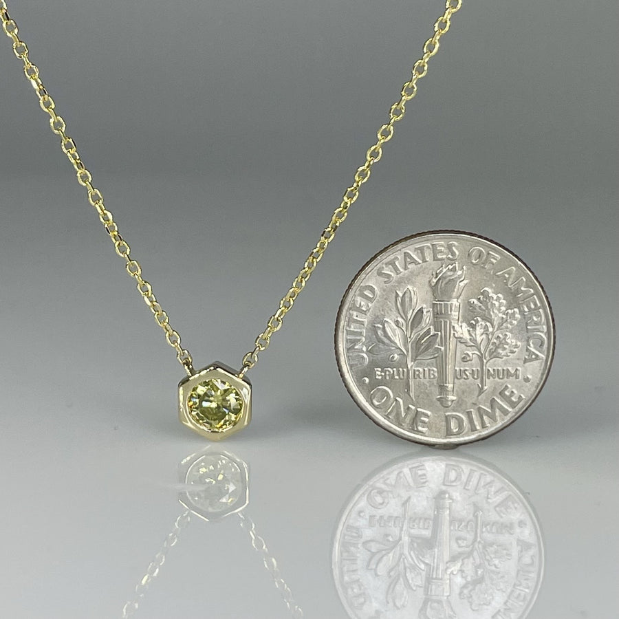 14K Yellow Gold Yellow Diamond Necklace 0.33ct