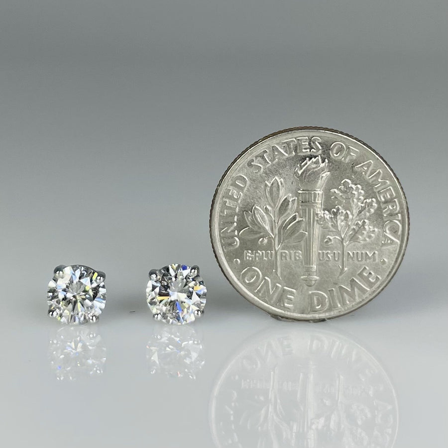 14K White Gold Diamond Stud Earrings 1.0ct