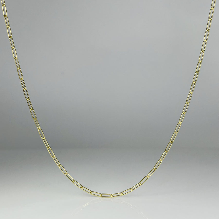 14K Yellow Gold Paperclip Chain 2.2mm