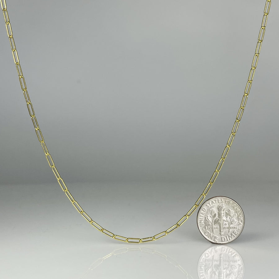 14K Yellow Gold Paperclip Chain 2.2mm