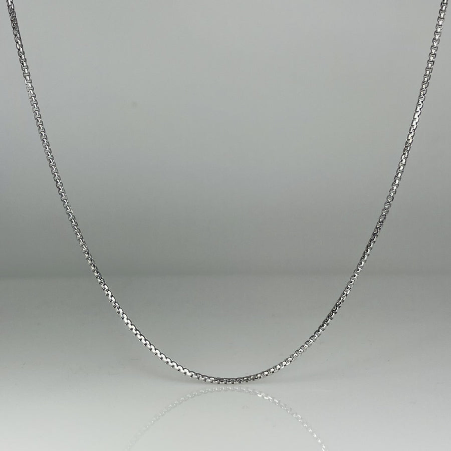 14K White Gold Mini Box Chain 1.5mm