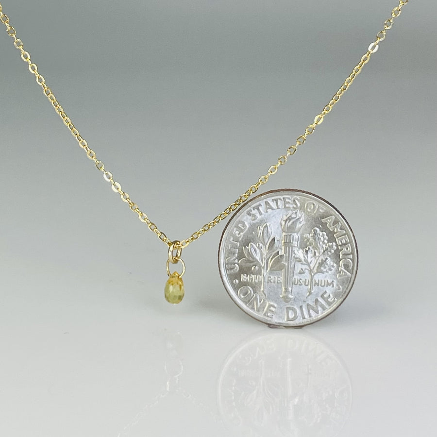 14K Yellow Gold Yellow Briolette Sapphire Necklace