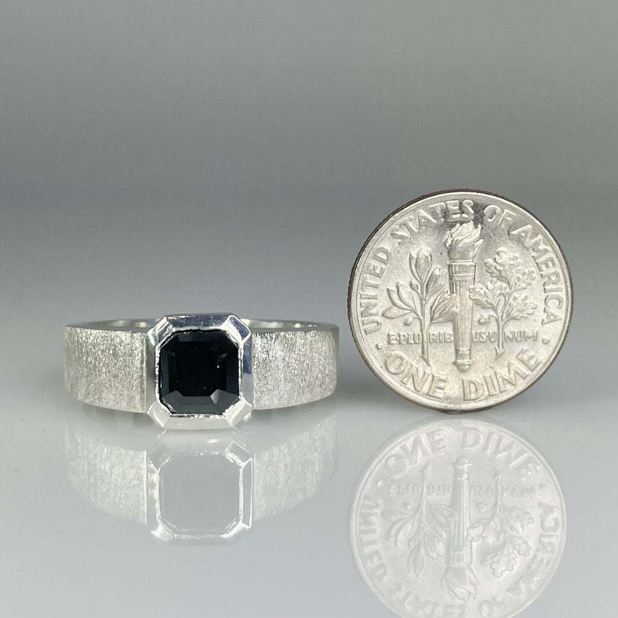 Sterling Silver Black Diamond Ring 1.87ct