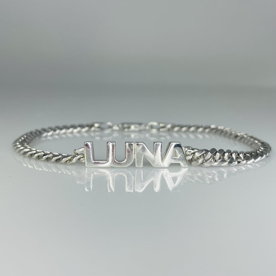 Sterling Silver Custom Nameplate Bracelet