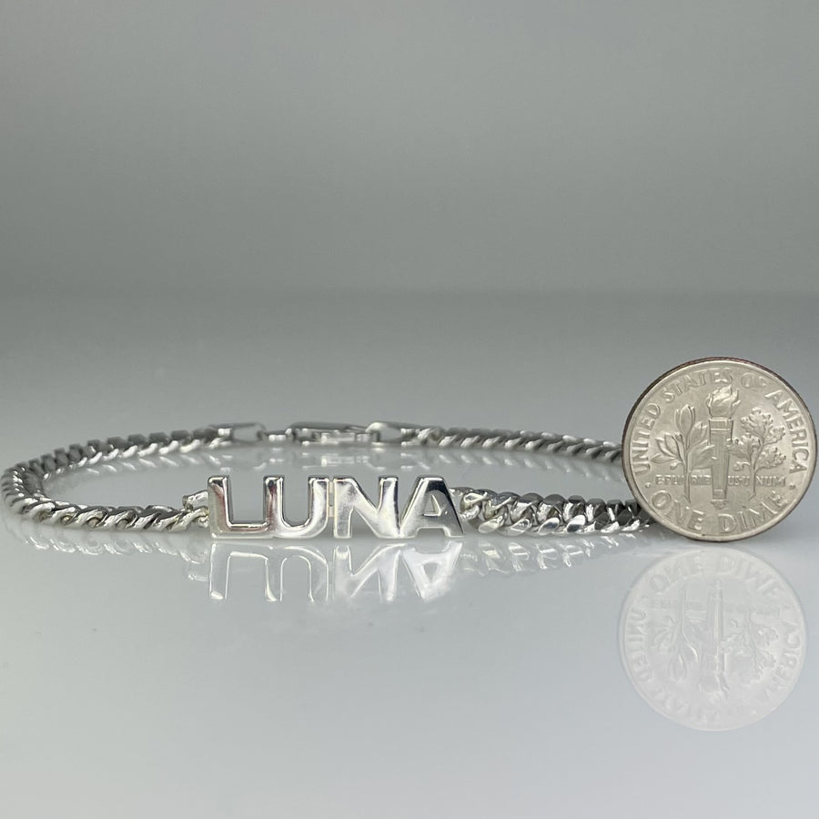 Sterling Silver Custom Nameplate Bracelet