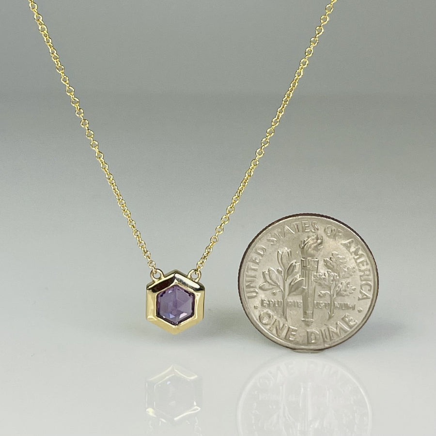 14K Yellow Gold Purple Sapphire 0.54ct