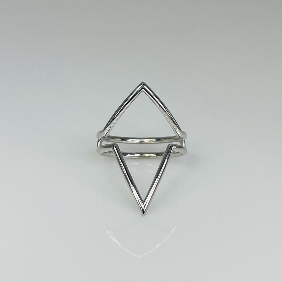 14K White Gold Lozenge Pink Sapphire and Diamond Ring Set 0.88/0.70ct