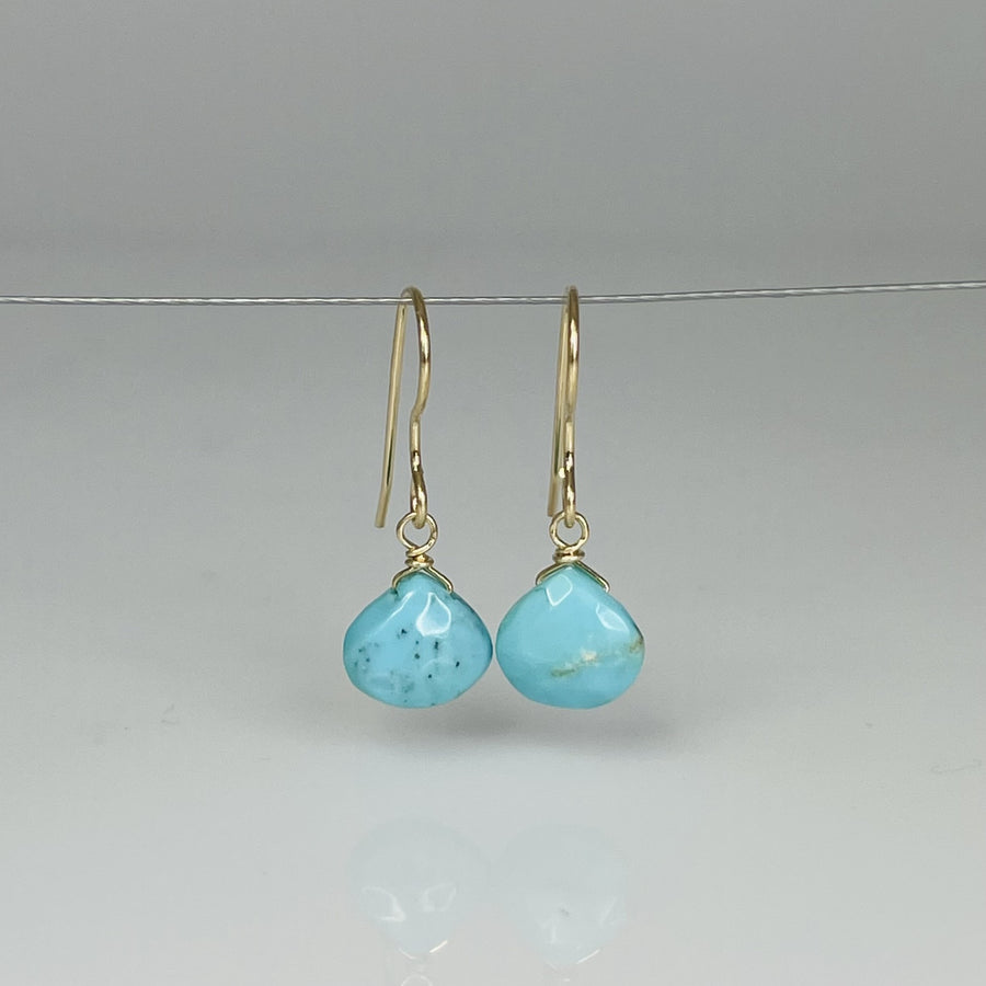 Turquoise Drop Earrings 9mm