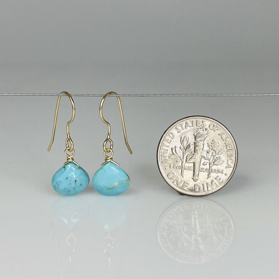 Turquoise Drop Earrings 9mm