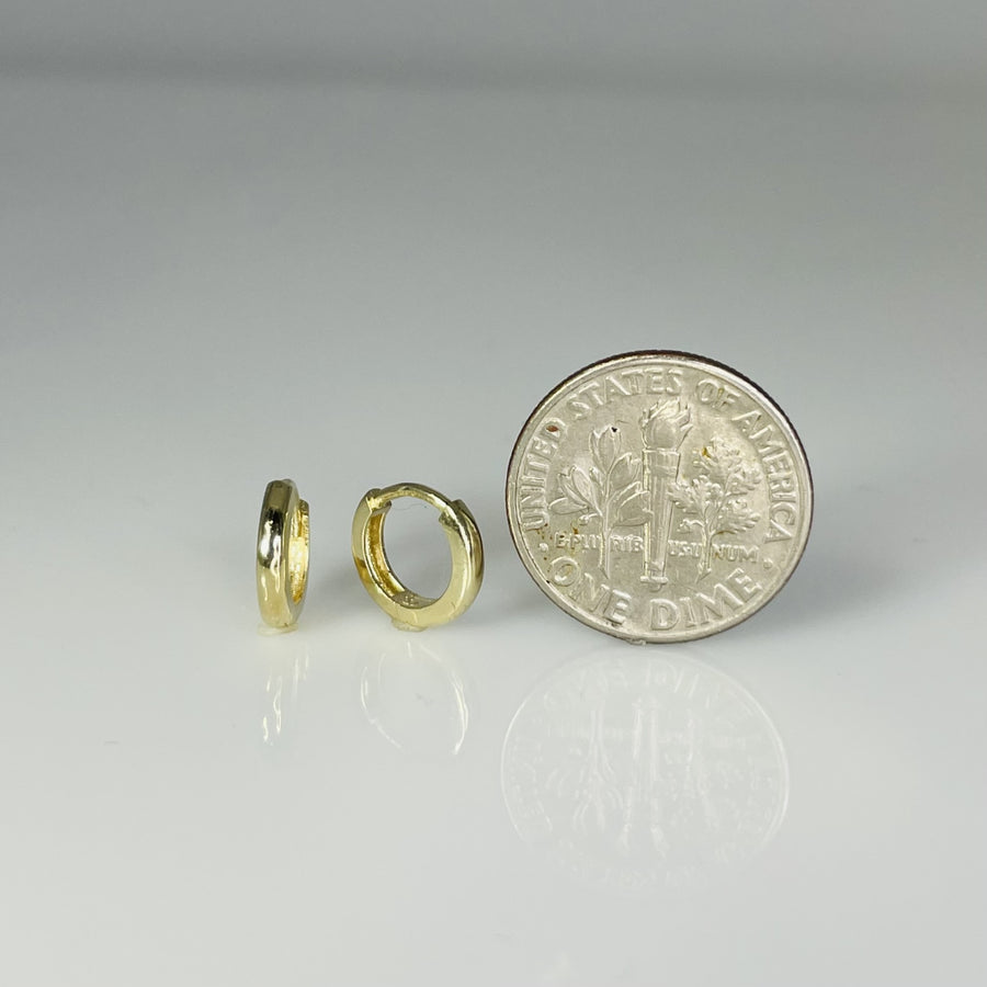 14K Yellow Gold Huggies 9mm