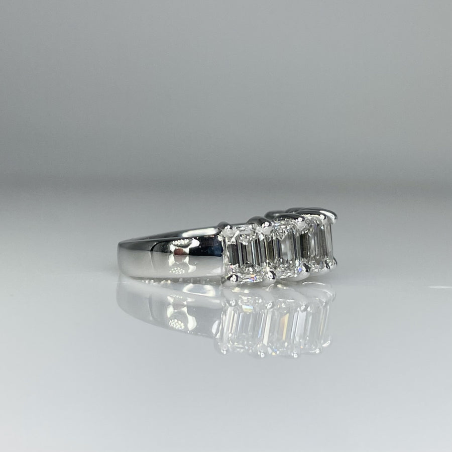 14K White Gold Lab Grown Diamond Half Eternity Band 2.95ct