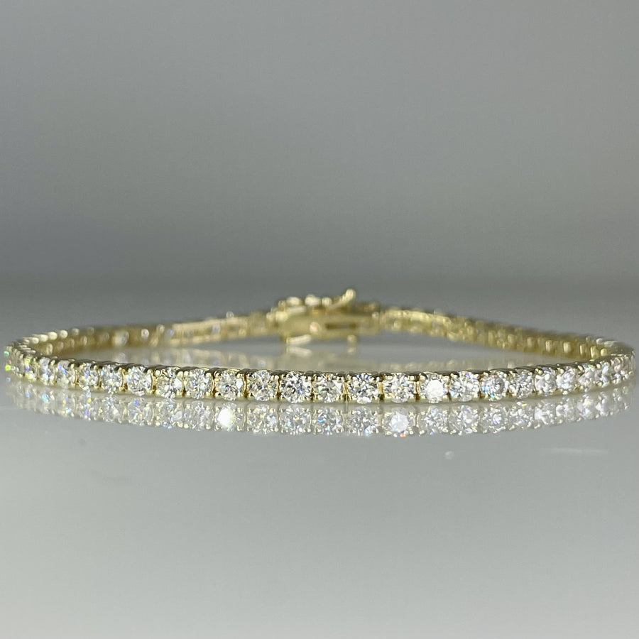 14K Yellow Gold Diamond Tennis Bracelet 3.88ct