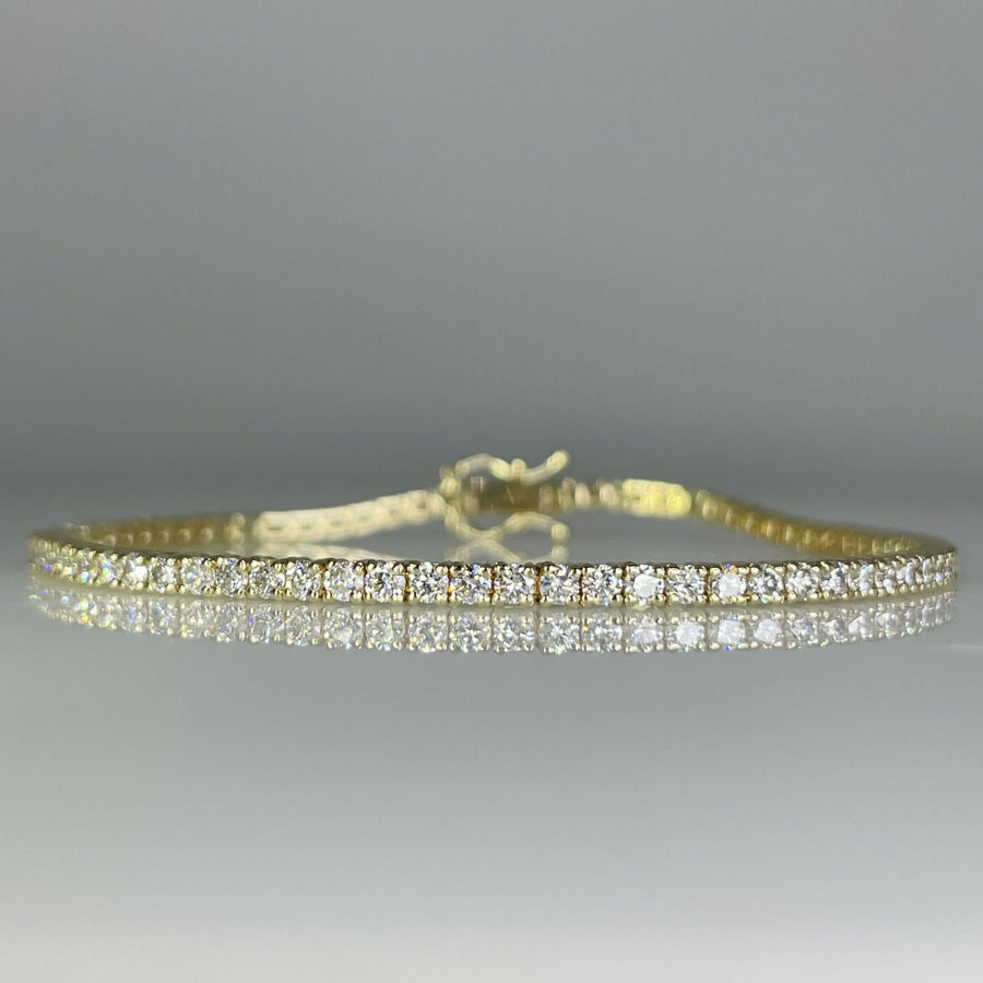 14K Yellow Gold Diamond Tennis Bracelet 2.5ct