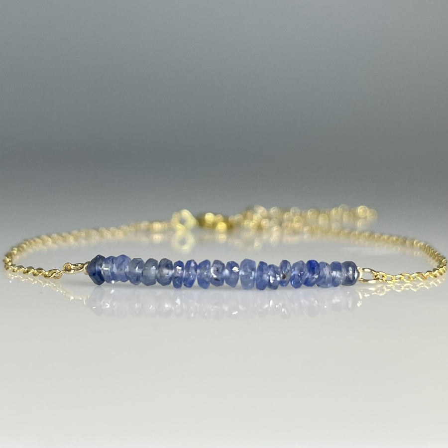 Blue Sapphire Bar Bracelet
