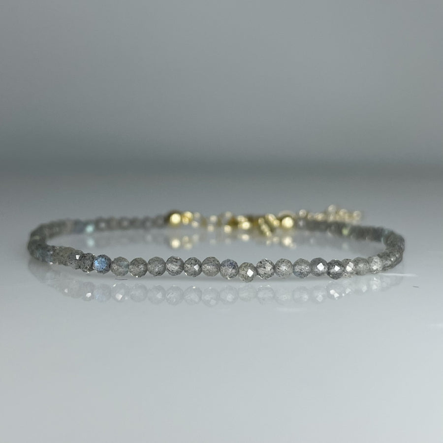 14K Yellow Gold Labradorite Beaded Bracelet