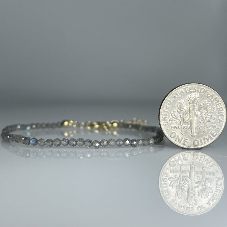14K Yellow Gold Labradorite Beaded Bracelet