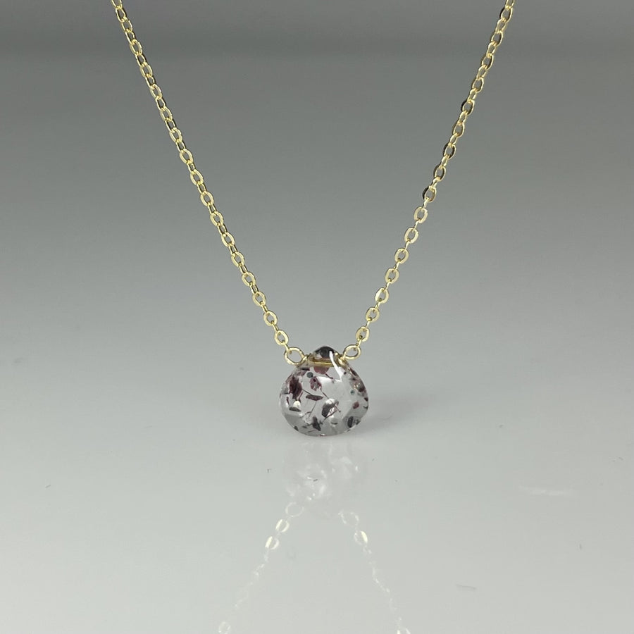 14K Yellow Gold Super Seven Drop Necklace 7mm