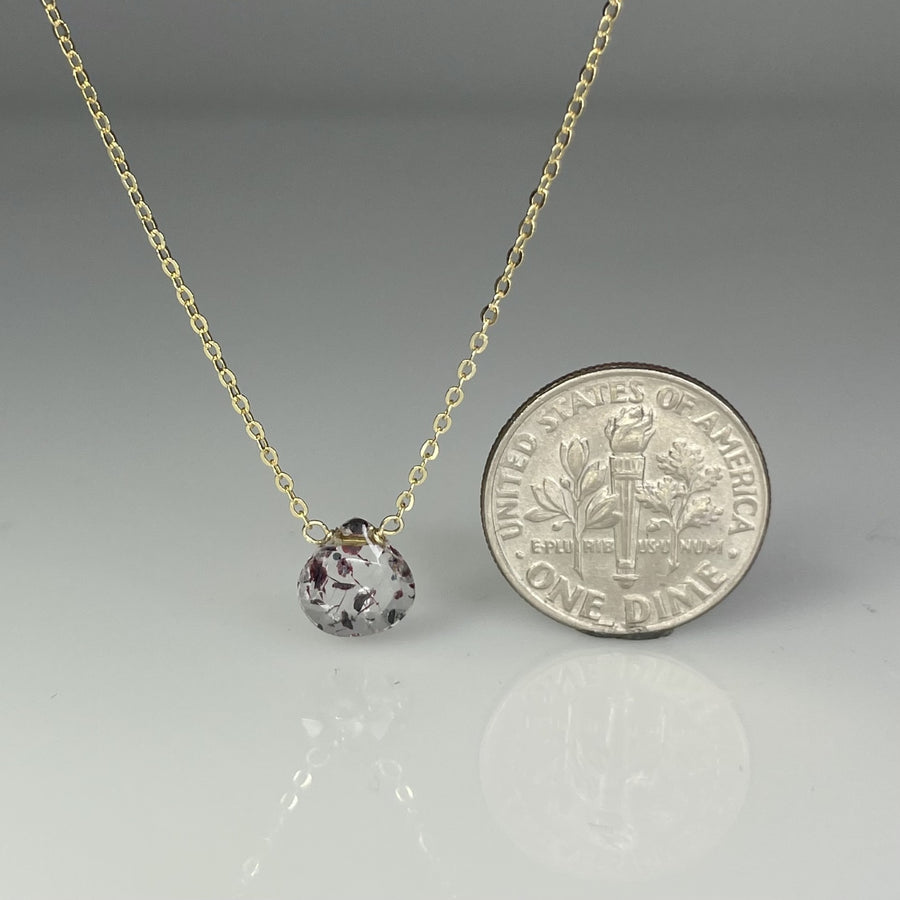 14K Yellow Gold Super Seven Drop Necklace 7mm