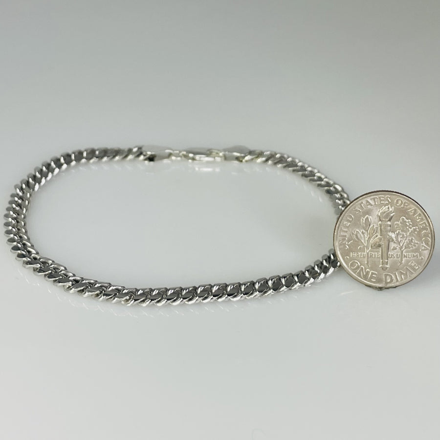 Sterling Silver Cuban Chain Bracelet 4mm