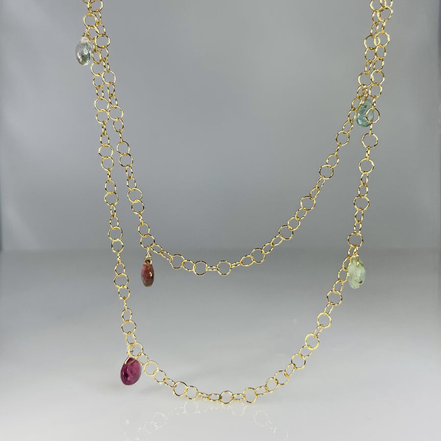 Multicolor Tourmaline Long Necklace