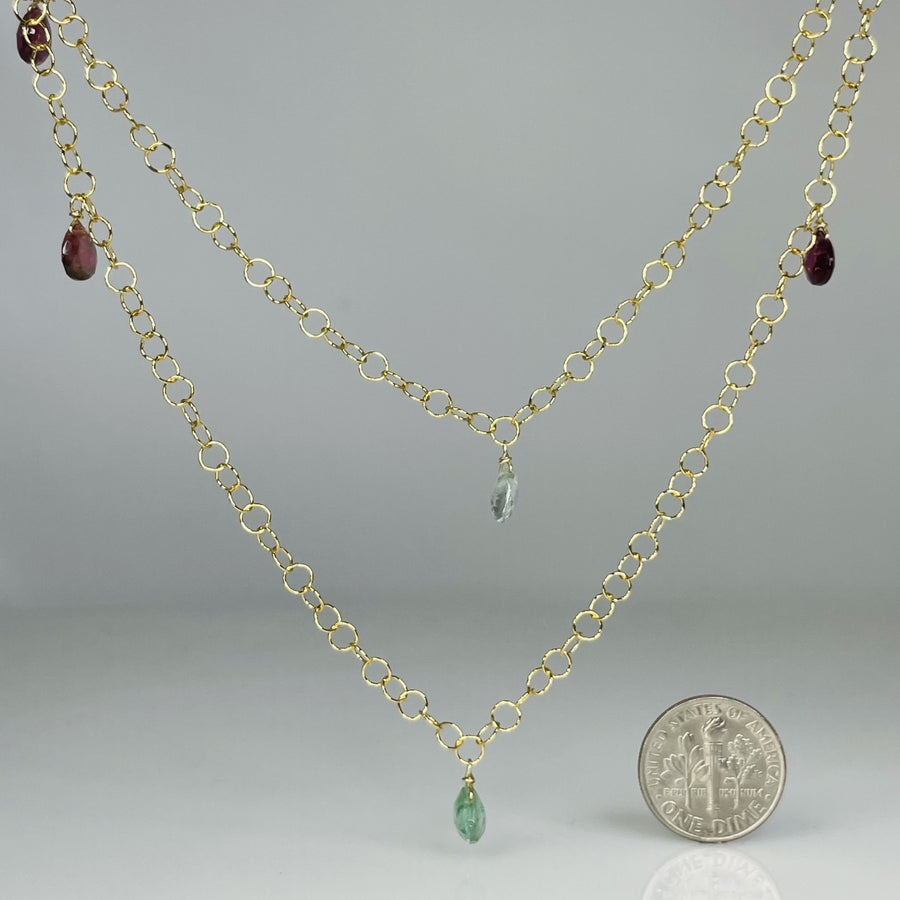 Multicolor Tourmaline Long Necklace