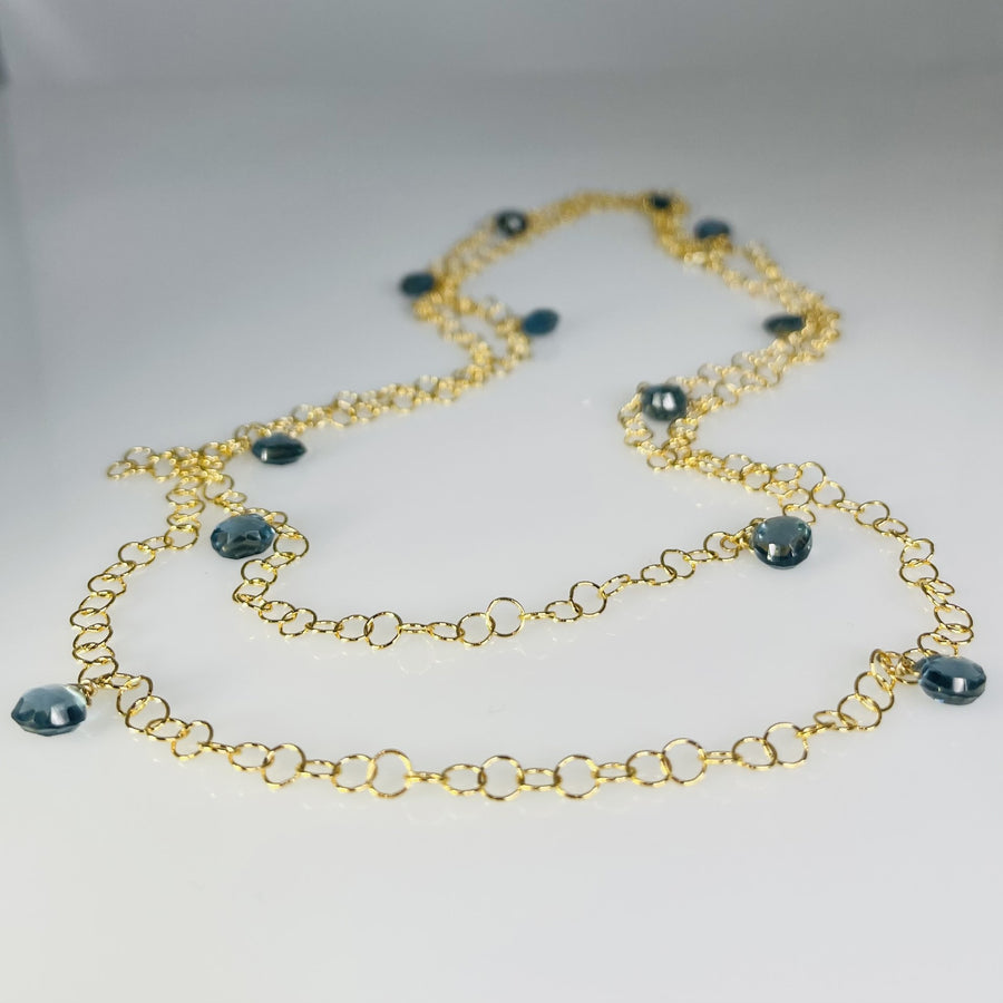 London Blue Hydro Quartz Long Necklace