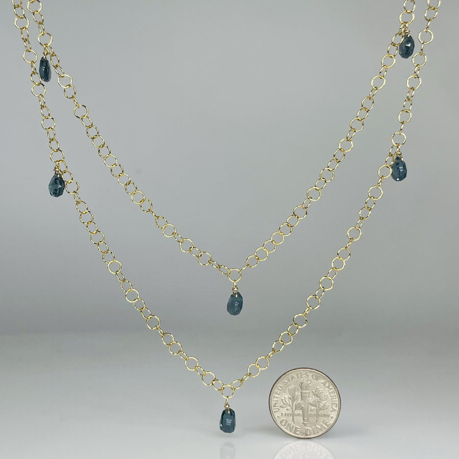 London Blue Hydro Quartz Long Necklace