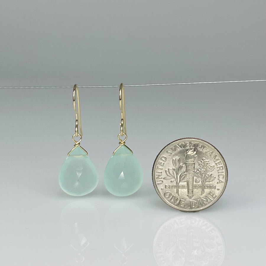 Chalcedony Drop Earrings 12mm