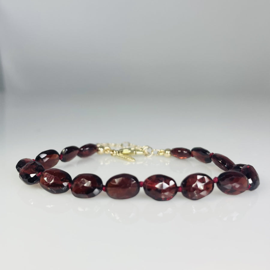 14K Yellow Gold Garnet Bracelet