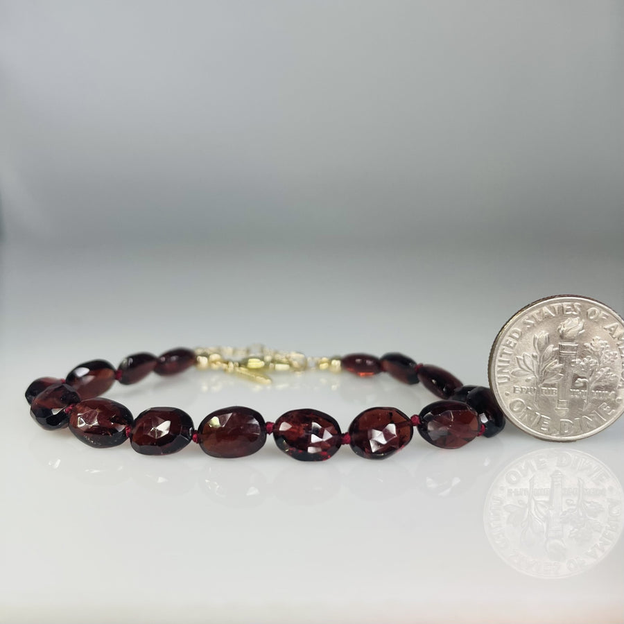 14K Yellow Gold Garnet Bracelet