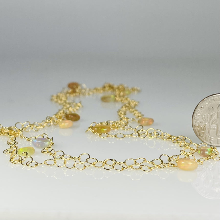 Ethiopian Opal Long Necklace 5-7mm