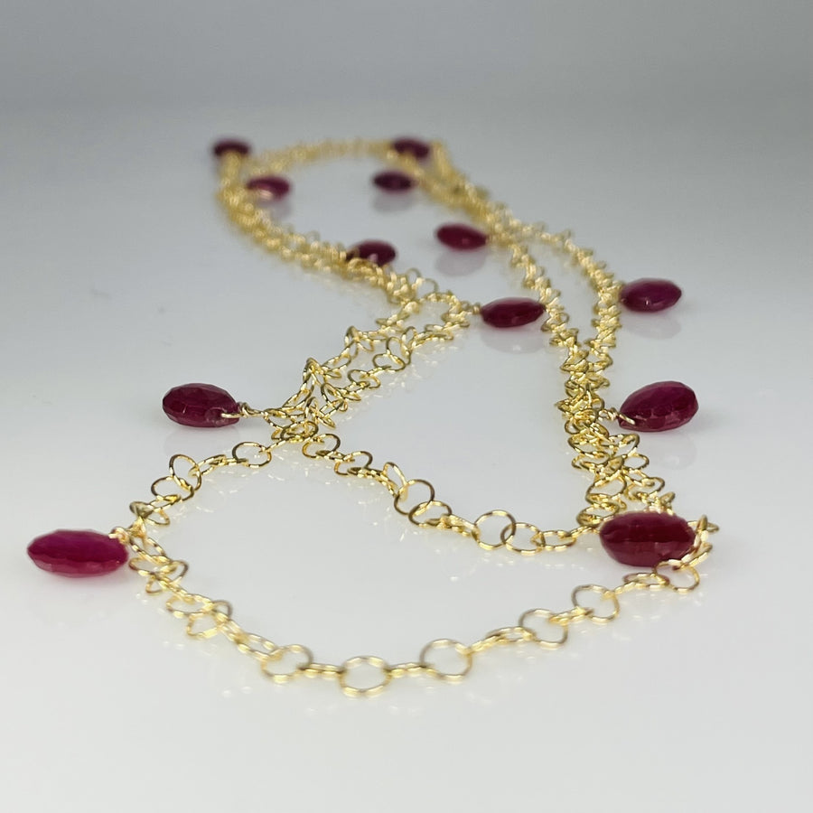 Ruby Long Necklace 3x7mm