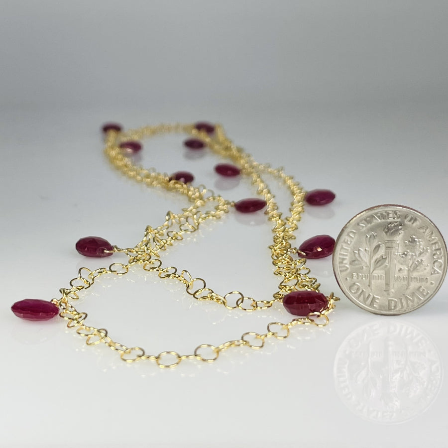 Ruby Long Necklace 3x7mm