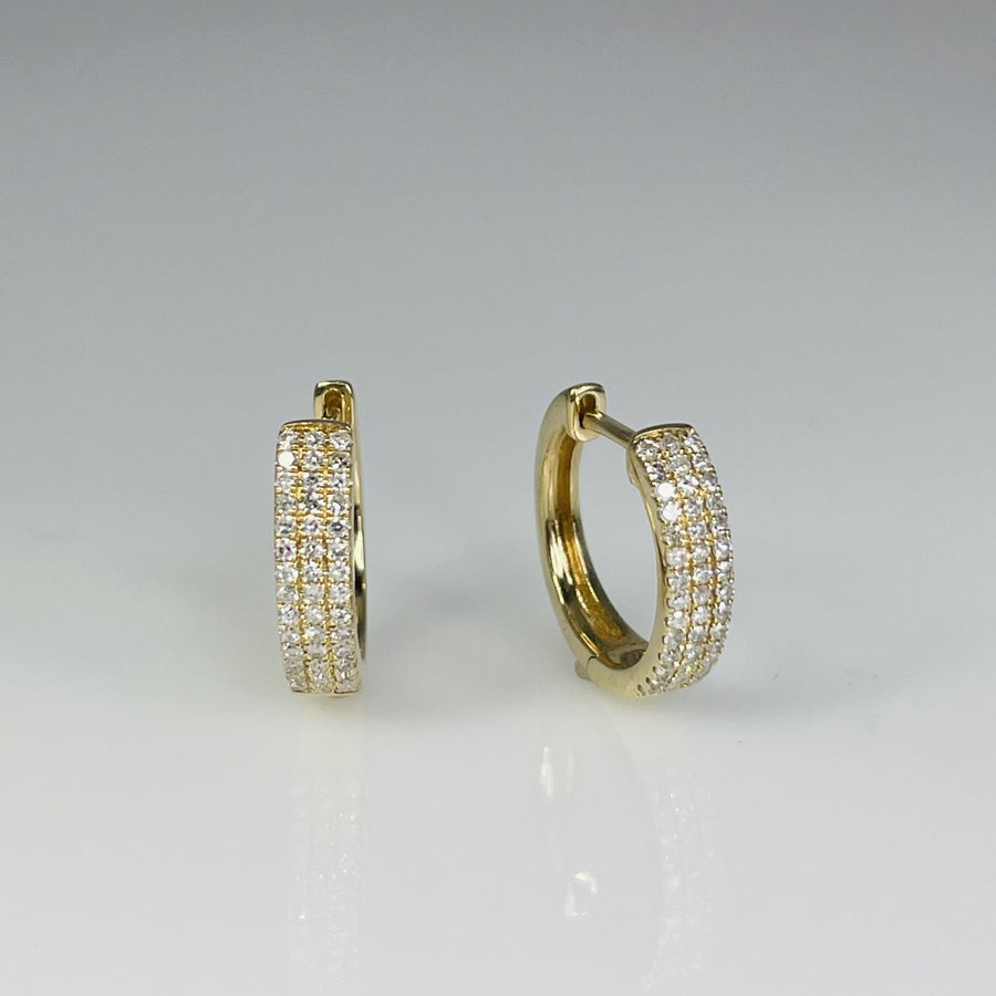 14K Yellow Gold Diamond Huggies 0.28ct