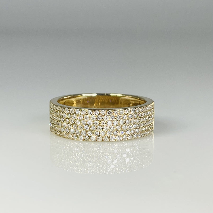 14K Yellow Gold Pave Diamond Band 0.50ct