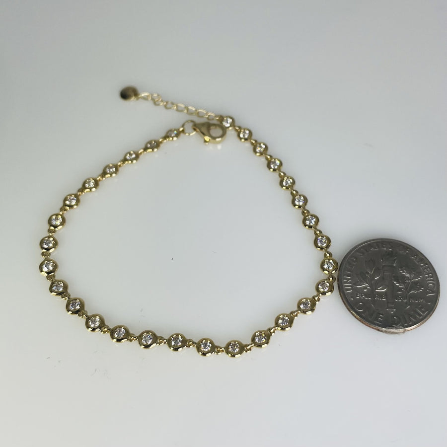 14K Yellow Gold Bezel Diamond Bracelet 0.67ct