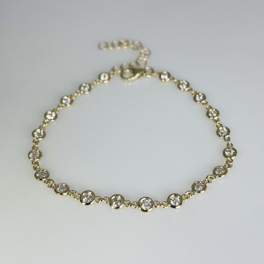 14K Yellow Gold Bezel Diamond Bracelet 1.0ct