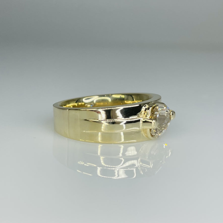 14K Yellow Gold Champagne Diamond Ring 1.33ct