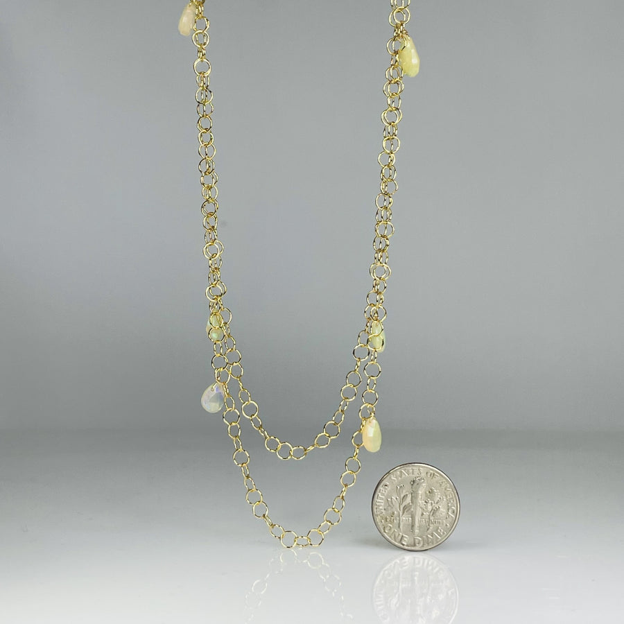 Ethiopian Opal Long Necklace 4x7mm