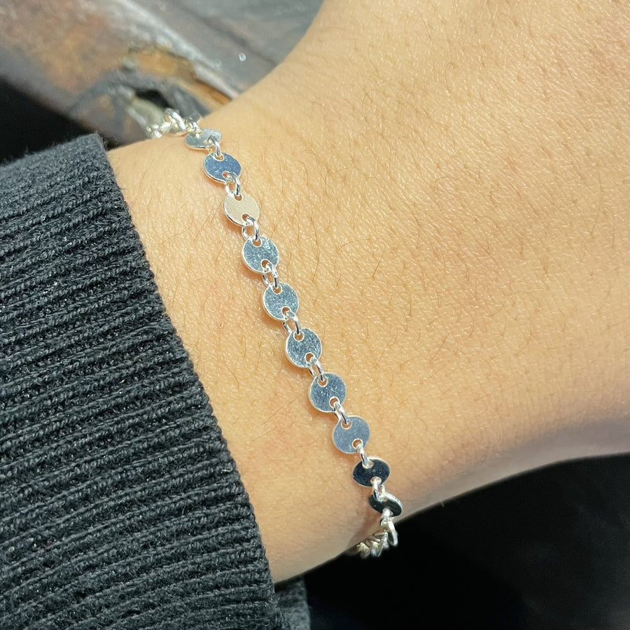Sterling Silver Mini Disc Bracelet