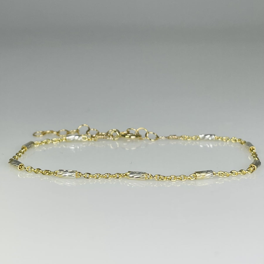 Diamond Cut Two Tone Link Bracelet – KyleChanDesign