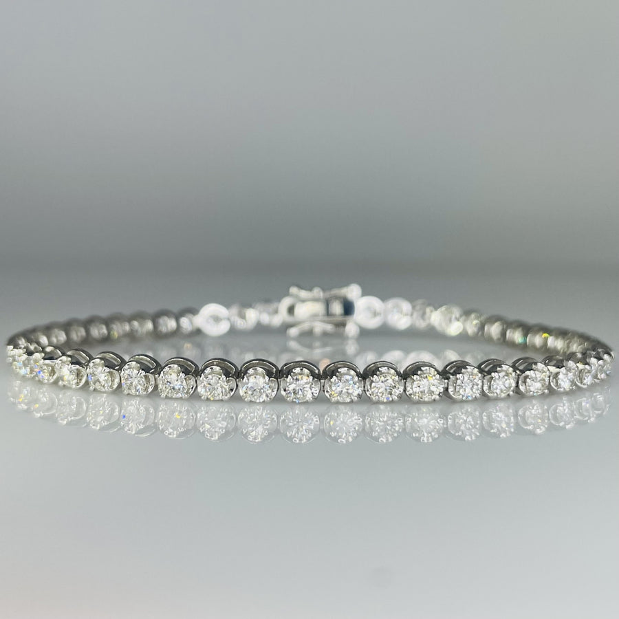 14K White Gold Diamond Tennis Bracelet 2.85ct