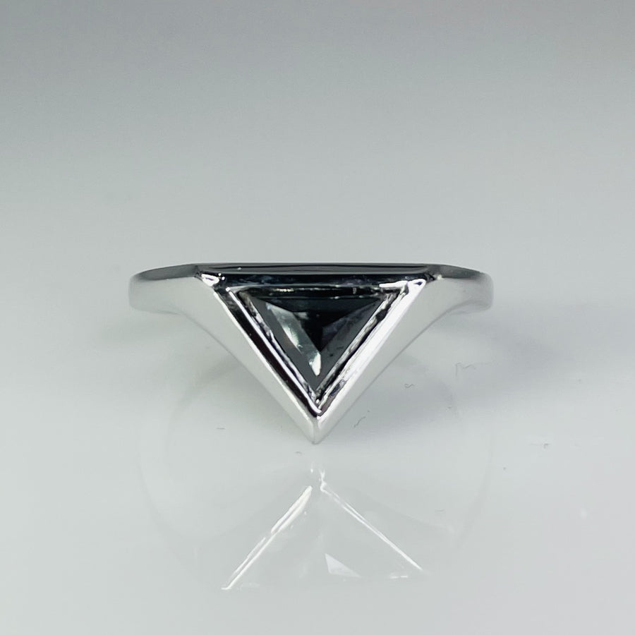 14K White Gold Black Diamond Ring 0.67ct